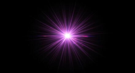 Abstract Purple Light Star Burst Flare Background Glow and Radiation