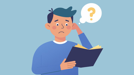 Panel 2 The man now appears slightly confused as he struggles to remember the title of the book he was reading. Caption Mild Memory Loss. Vector illustration