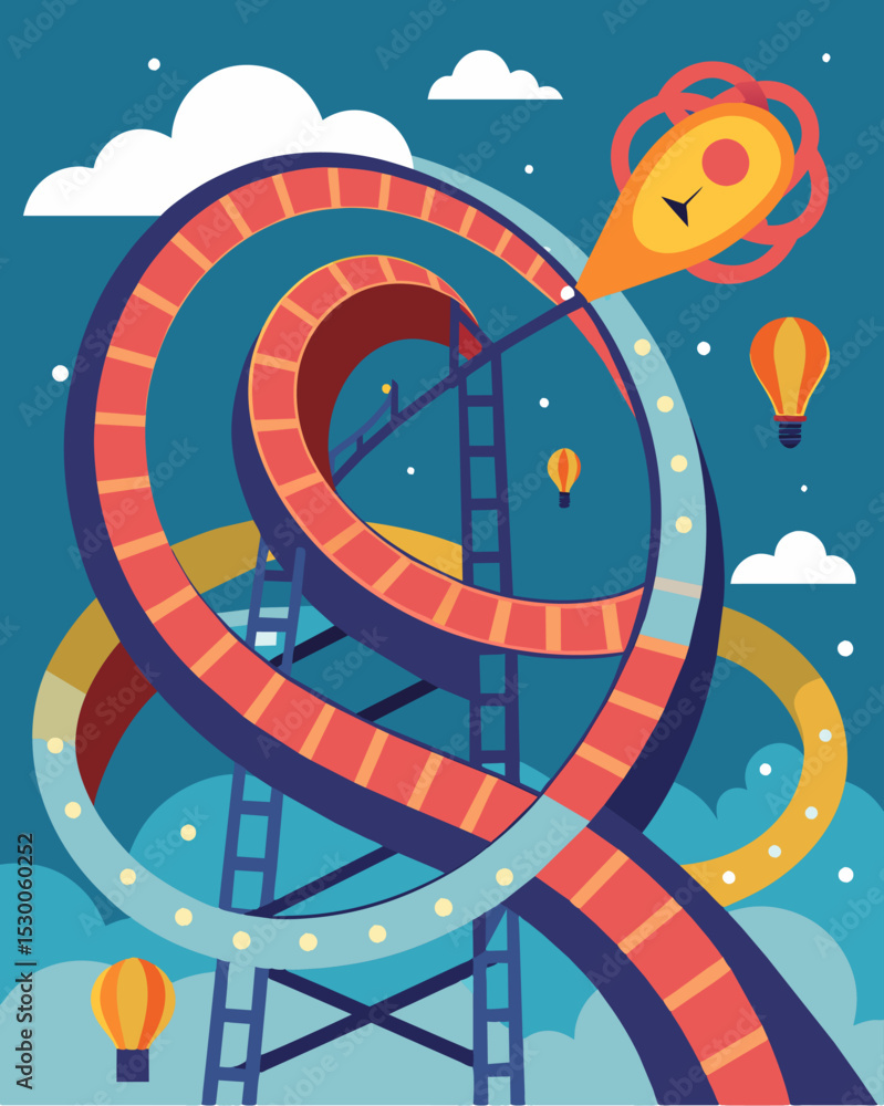Aufkleber a twisted rollercoaster ride of thoughts and emotions controlled by the tangled pathways of the brai