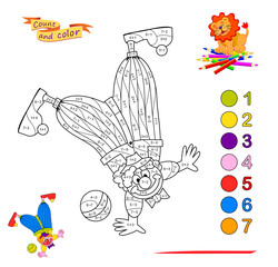 Mathematical education for children. Coloring book. Math exercises on addition and subtraction. Solve examples and paint the princess. Printable worksheet for kids. Flat hand drawn vector illustration