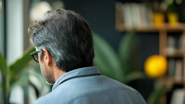 Contemplative Man Looking Out the Window