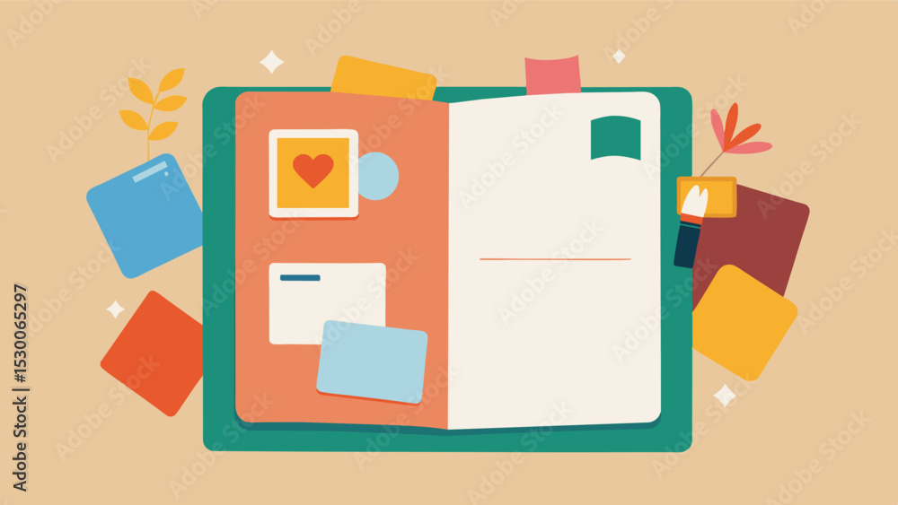 Aufkleber the notebook is filled with a mix of handwritten notes photos and mementos all serving as a visual d