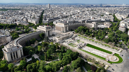 Trocadero Square At Paris In France Island France. Imposing Building. Leisure Park Skyline. Trocadero Square At Paris In France Island France. Downtown Cityscape. Trocadero Garden.