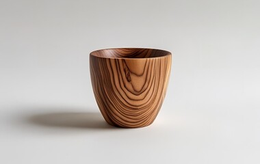 A wooden cup isolated on white background