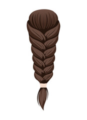Classic Long Braided Hair Hairstyle Illustration