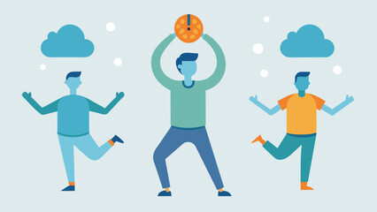 Brain Break Exercises A series of simple illustrations depicting exercises like jumping jacks squats and stretches reminding viewers to take regular breaks throughout the day for. Vector illustration