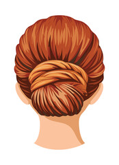 Elegant Looped Bun Hairstyle Illustration