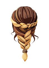  Brown Braided Hair Tied Back Style
