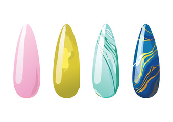 Assorted Abstract Pattern Nail Elements