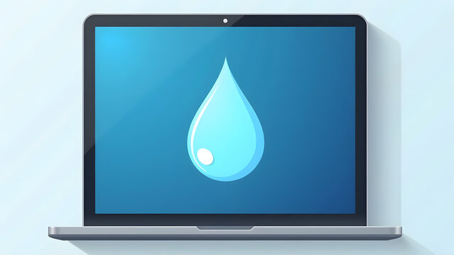 water drop icon on tablet computer