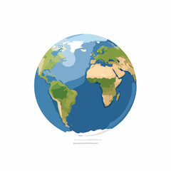 Illustration of the Earth globe showing continents, oceans, and geographical features.