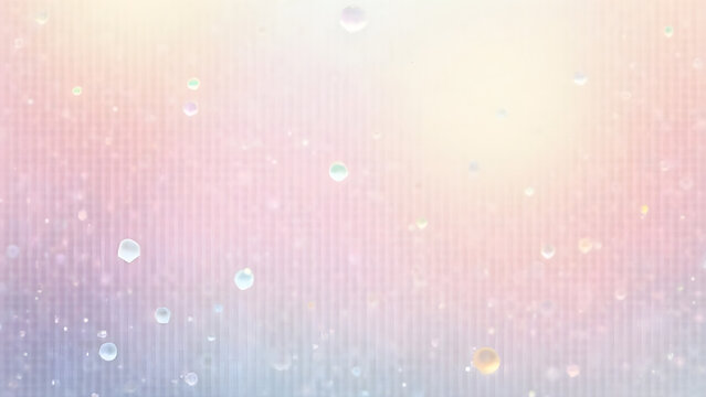 Colorful Water Droplets on Soft Pastel Background Abstract Art