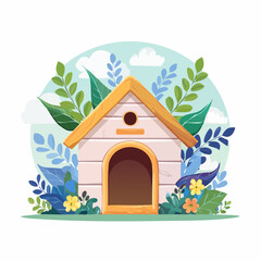 Charming Dog House Illustration A Cozy Home for Your Canine Companion