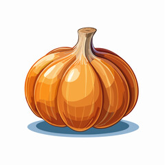 Vibrant Orange Pumpkin Illustration Autumn Harvest Vegetable