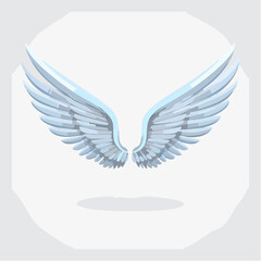 Obraz premium Elegant Pair of White Wings Vector Illustration
