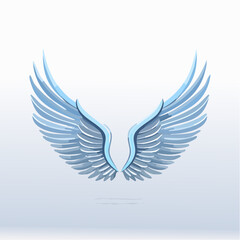Fototapeta premium Elegant Pair of Light Blue Wings Vector Graphic Illustration