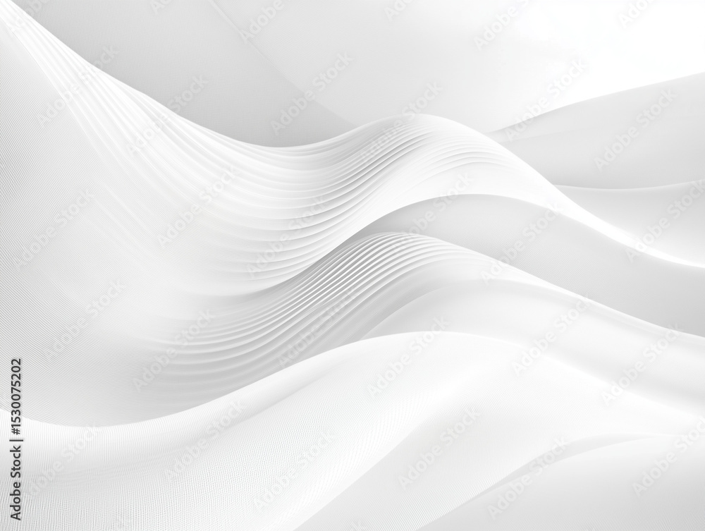 Poster abstract white wavy surface with subtle lines for modern background