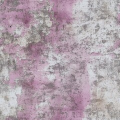 Highly detailed seamless tileable texture of a distressed wall with subtle peeling pink and light grey paint, offering a soft grunge aesthetic.
