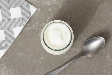 Yogurt Glass Jar on Table