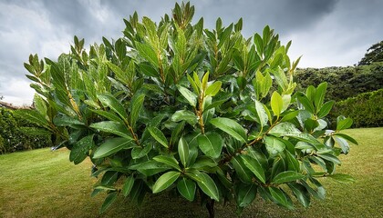 cherry laurel prunus laurocerasus a dense evergreen shrub or small tree cherry laurel is popular in temperate gardens for creating