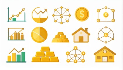 Colorful Financial Icons Set