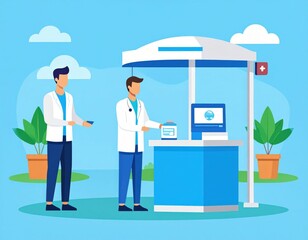 Doctors At Medical Information Booth