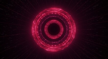Abstract Red Glowing Tunnel Lights Background with Circular Motion