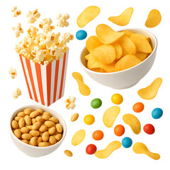 Snack, popcorn and chips
