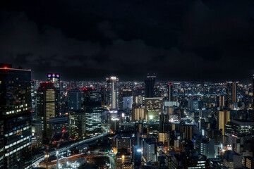 Obraz premium Osaka Japan City Skyline At Night