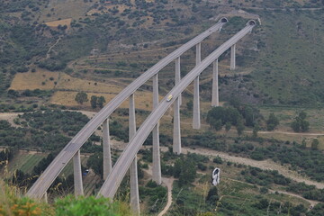 bridge in the mountains, sicily, tosa, italy