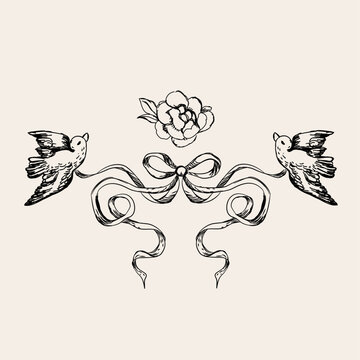 Vintage-style mystical composition with hand-drawn celestial style. 