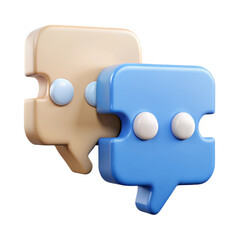 3d render of two speech bubbles isolated on white background