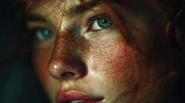 Close up portrait dramatic lighting