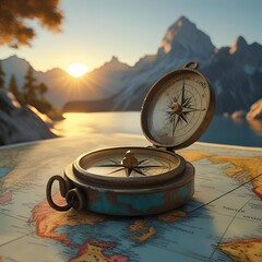 compass and map