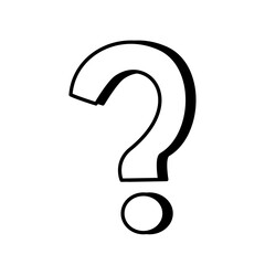 白の影付きのクエスチョンマーク