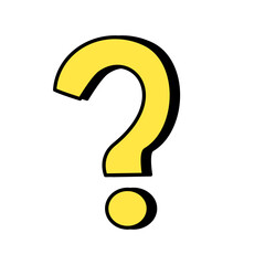 黄色の影付きのクエスチョンマーク