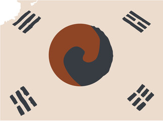 The Taegeukgi (Korean national flag) used during the March 1st Independence Movement in Korea.