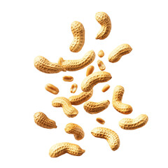 Peanuts in shell falling colorful background snack food nuts
