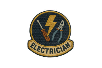 Crafted Electrician Patch Tool Imagery and Bold Lettering Skill