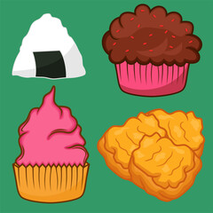 Vector Illustration Food Set Different Breakfast