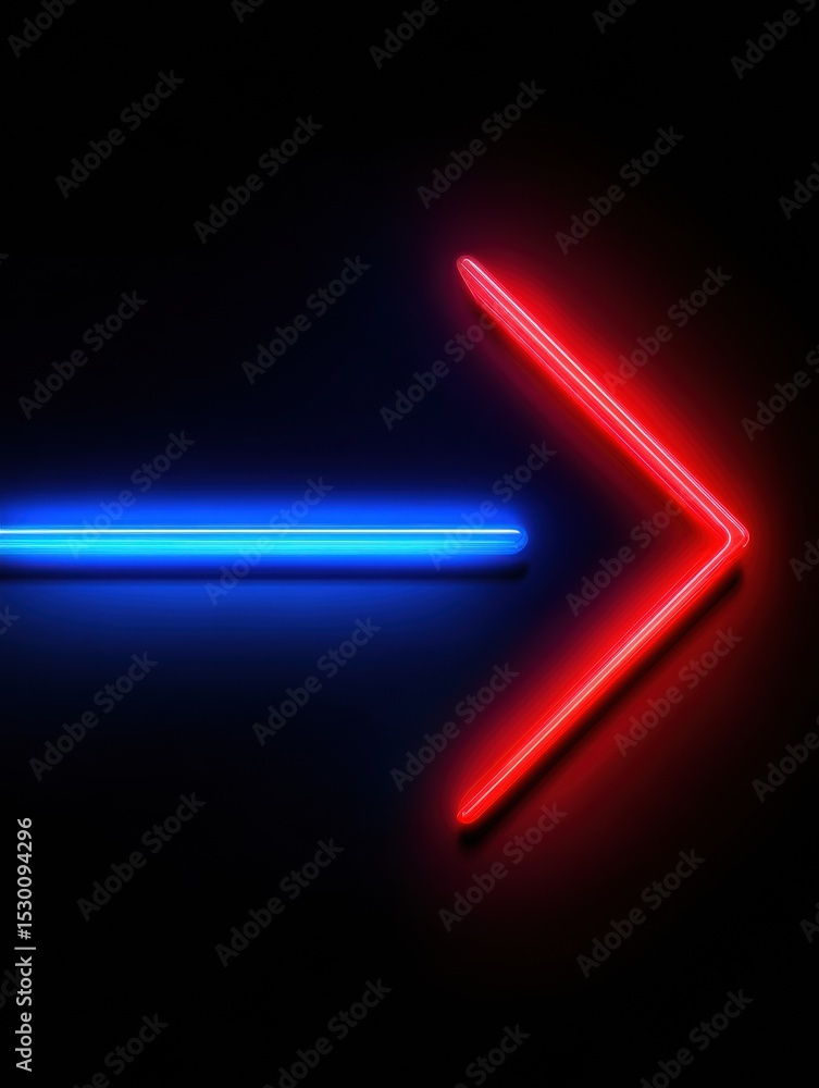 Aufkleber Neon Red and Blue Bracket Design With Glowing Effect on a Dark Background Creating a Striking Visual Impact
