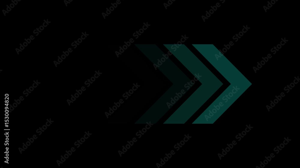 Poster wright arrow animation on black background. direction arrow icon motion. arrow isolated. swipe wrigh
