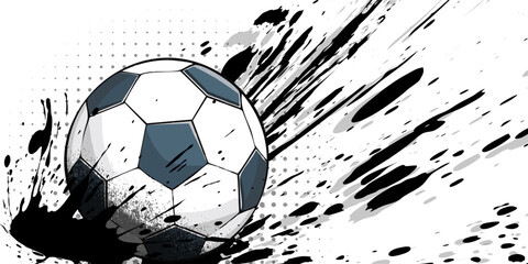 high quality isolated soccer ball. ink splash illustration