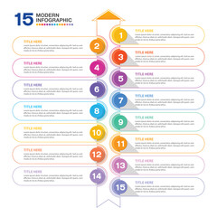 Infographic template, 15 steps.