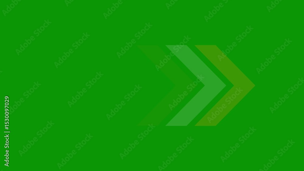Poster wright arrow animation on green background. direction arrow icon motion. arrow isolated. swipe wrigh