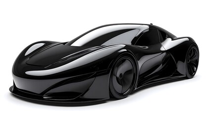 Black fluid metal with sculptural design, futuristic automotive texture
