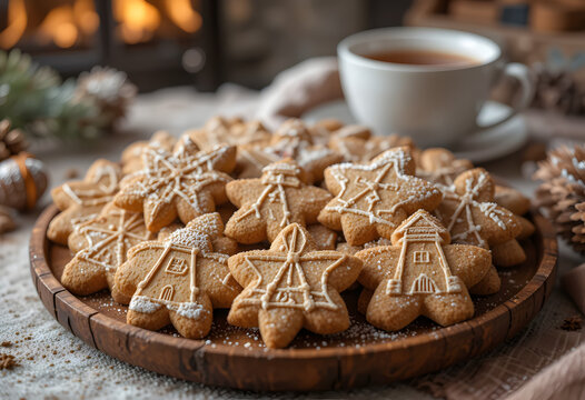 Christmas Gingerbread Cookies with Holiday Shapes
