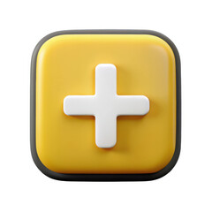 Obraz premium 3d plus icon button isolated on white background