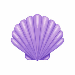 Fototapeta premium Watercolor illustration of purple Seashell for childish greeting cards or baby invitations. Art of Sea Shell for nursery wall art. Drawing of Scallop on isolated background.