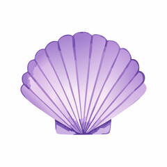 Fototapeta premium Watercolor illustration of purple Seashell for childish greeting cards or baby invitations. Art of Sea Shell for nursery wall art. Drawing of Scallop on isolated background.